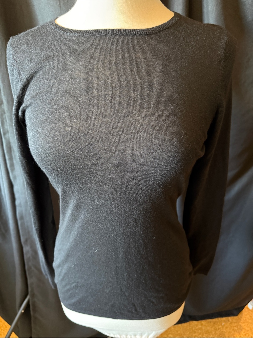 Karoo Mark Eisen Silk Cashmere Pullover Sweater Black Crewneck Size 0